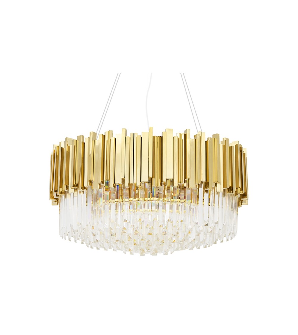 Lampa wisząca IMPERIAL GOLD 80 - stal, kryształ