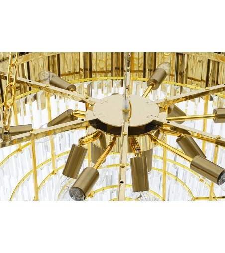 Lampa wisząca IMPERIAL GOLD 80 - stal, kryształ