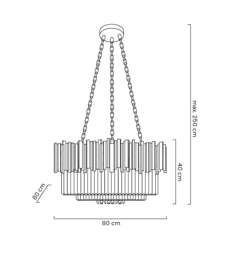 Lampa wisząca IMPERIAL GOLD 80 - stal, kryształ
