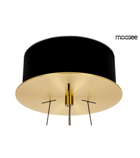 MOOSEE lampa wisząca SATURNUS 47 DUO złota - LED, kryształ, stal szczotkowana