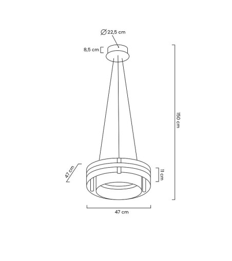 MOOSEE lampa wisząca SATURNUS 47 DUO złota - LED, kryształ, stal szczotkowana
