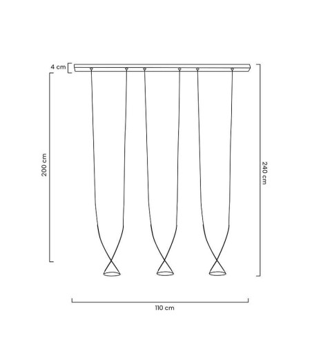 MOOSEE lampa wisząca ATLAS 3 czarna