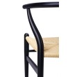 Krzesło WISHBONE czarne - drewno bukowe, naturalne włókno