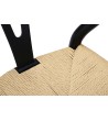 Krzesło WISHBONE czarne - drewno bukowe, naturalne włókno