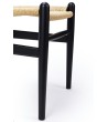 Krzesło WISHBONE czarne - drewno bukowe, naturalne włókno