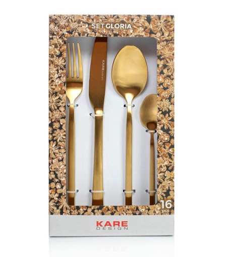 KARE zestaw sztućców GLORIA MATT GOLD 16 szt.