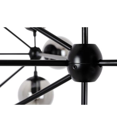 Lampa wisząca PLANETARIO 15 czarna - klosze dymione
