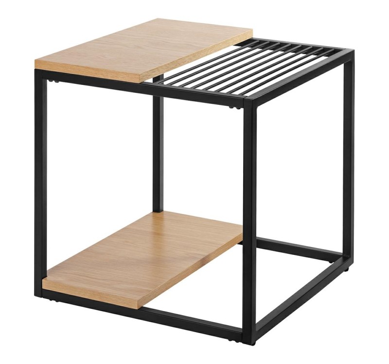 Stolik GALLER dąb - gazetnik, MDF, metal