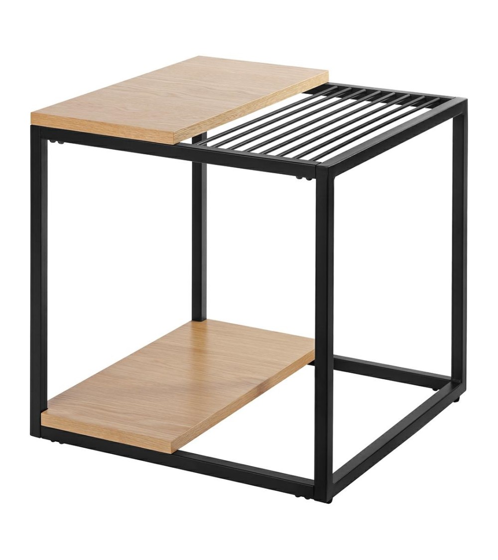 Stolik GALLER dąb - gazetnik, MDF, metal