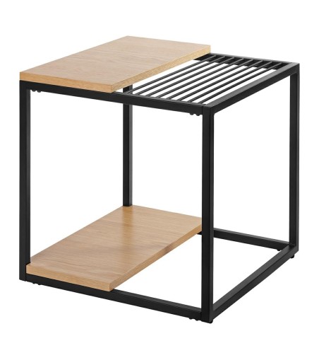 Stolik GALLER dąb - gazetnik, MDF, metal