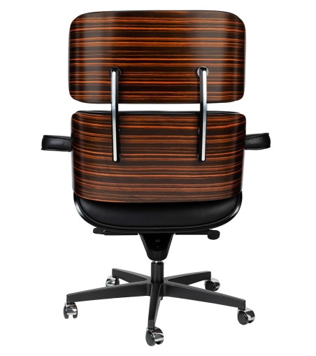 Fotel biurowy LOUNGE GUBERNATOR czarny - heban, skóra naturalna, podstawa czarna