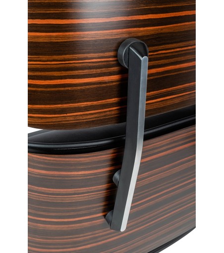 Fotel biurowy LOUNGE GUBERNATOR czarny - heban, skóra naturalna, podstawa czarna