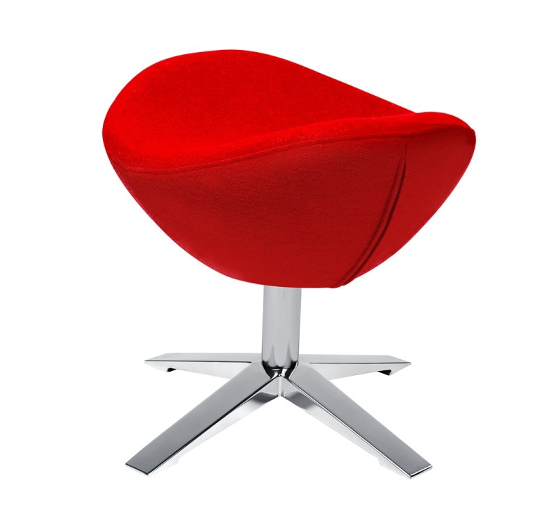 Podnóżek EGG SZEROKI czerwony.1 - wełna, stal