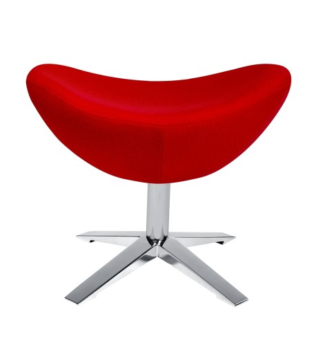 Podnóżek EGG SZEROKI czerwony.1 - wełna, stal