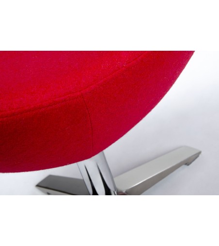 Podnóżek EGG SZEROKI czerwony.1 - wełna, stal