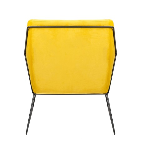 Fotel EMMA VELVET żółty welur - podstawa metal czarna
