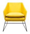 Fotel EMMA VELVET żółty welur - podstawa metal czarna