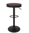 Krzesło barowe VOLT regulowane czarne / ciemny wiąz