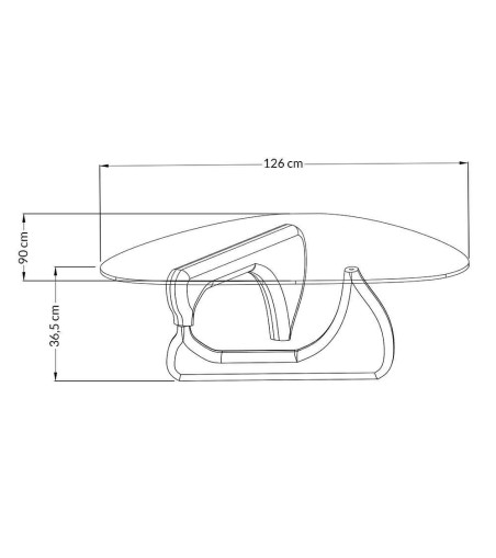 Stolik STABLE BLACK - szkło, podstawa     drewniana czarny jesion.
