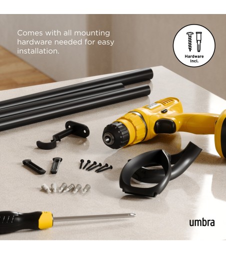 UMBRA karnisz LOOP 1 107 - 305 cm czarny