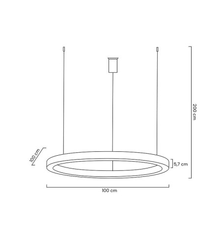 Lampa wisząca RING 100 srebrna - LED, stal polerowana