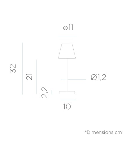 NEW GARDEN lampa stołowa LOLA SLIM 30 BATTERY lime