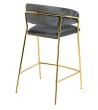 Krzesło barowe MARGO 65 ciemny szary - welur, podstawa złota