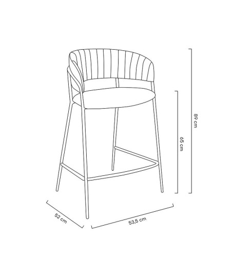 Krzesło barowe MARGO 65 ciemny szary - welur, podstawa złota