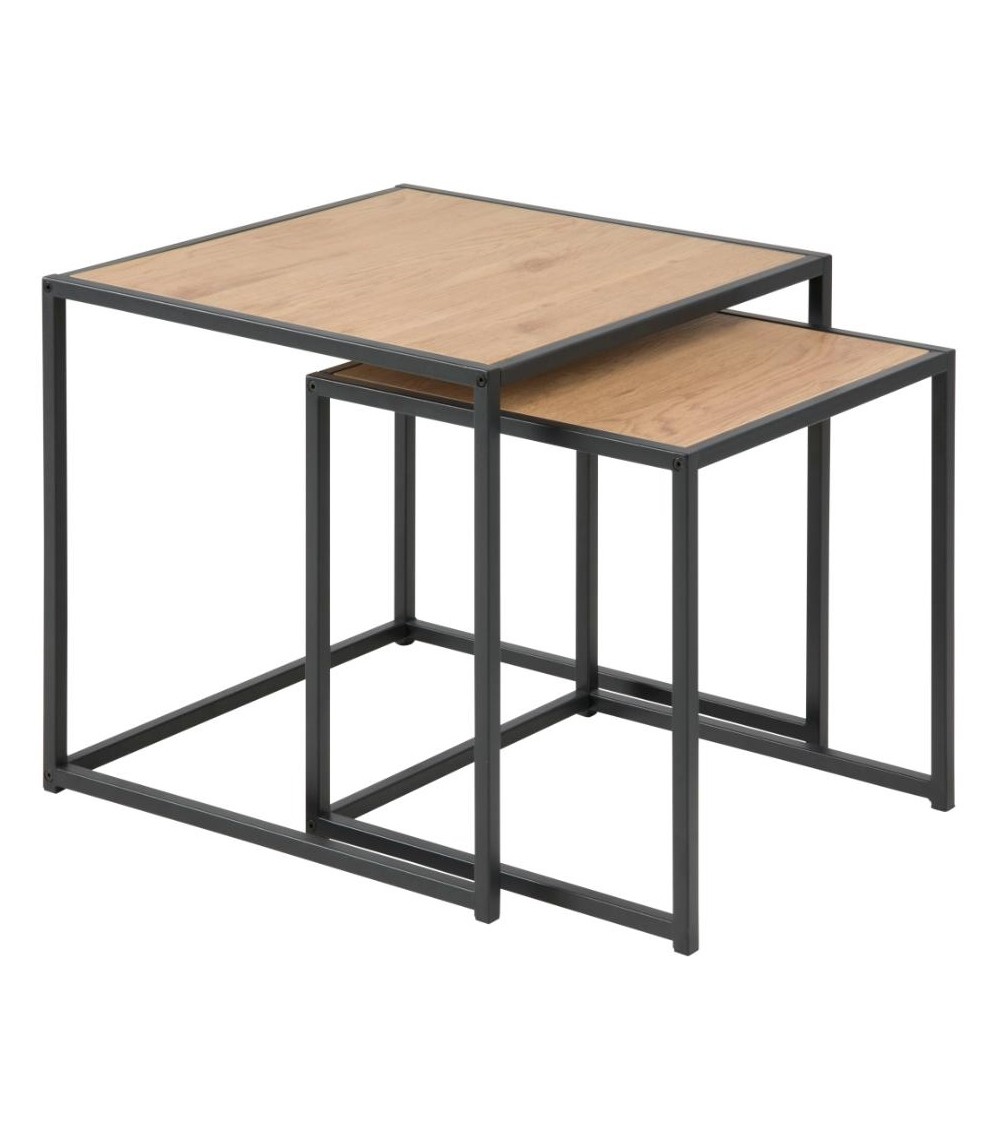 ACTONA zestaw stolików SEAFORD dąb - MDF, metal