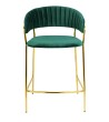 Krzesło barowe MARGO 65 ciemny zielony - welur, podstawa złota