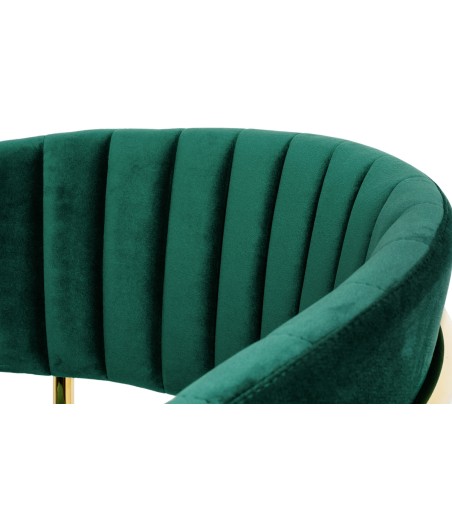 Krzesło barowe MARGO 65 ciemny zielony - welur, podstawa złota