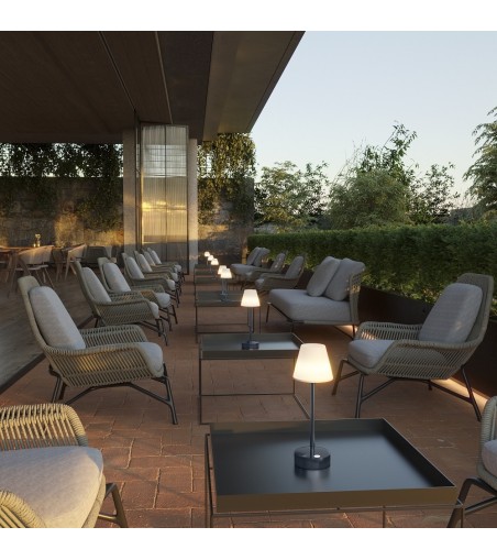 NEW GARDEN lampa stołowa LOLA SLIM 30 BATTERY rose gold