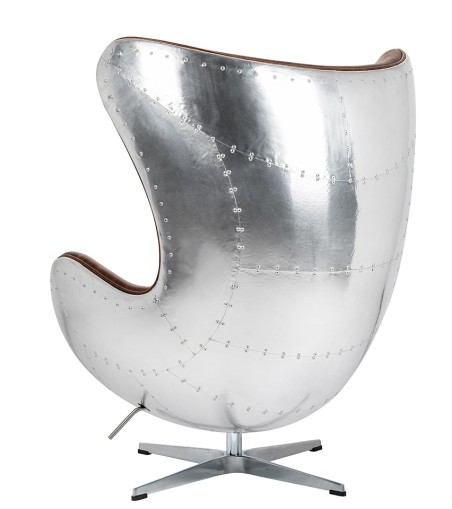 Fotel EGG AVIATOR PU brązowy