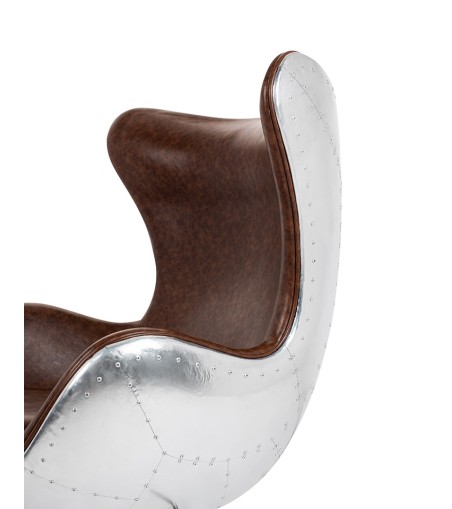 Fotel EGG AVIATOR PU brązowy