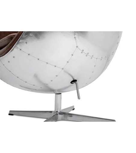 Fotel EGG AVIATOR PU brązowy