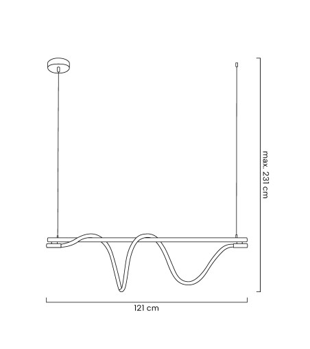 MOOSEE lampa wisząca SERPIENTE 120  czarna