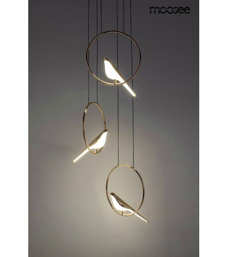 MOOSEE lampa wisząca BIRD DISC złota