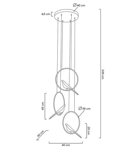 MOOSEE lampa wisząca BIRD DISC złota