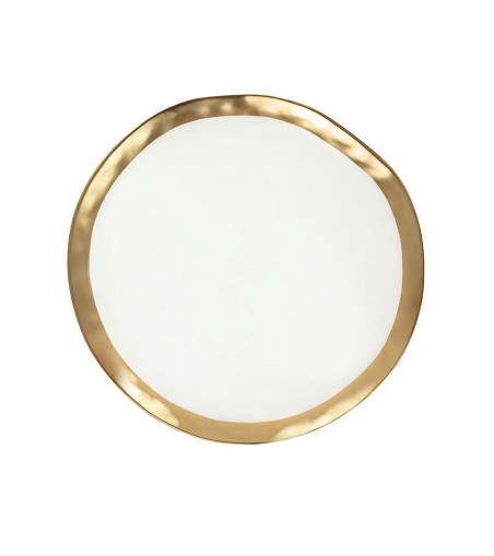 KARE talerz BELL 26 cm biało-złoty