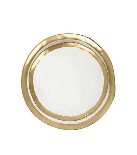 KARE talerz BELL 26 cm biało-złoty