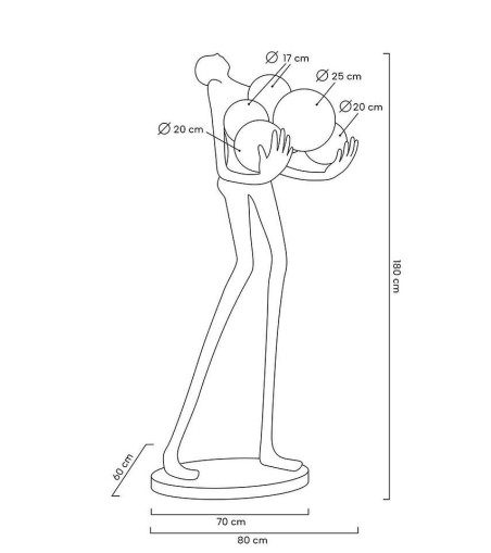 MOOSEE lampa podłogowa HUMAN GOLD         PREMIUM