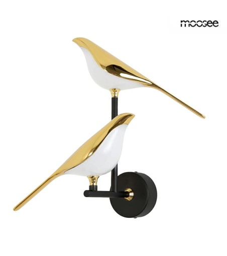 MOOSEE lampa ścienna BIRD TWIN złota
