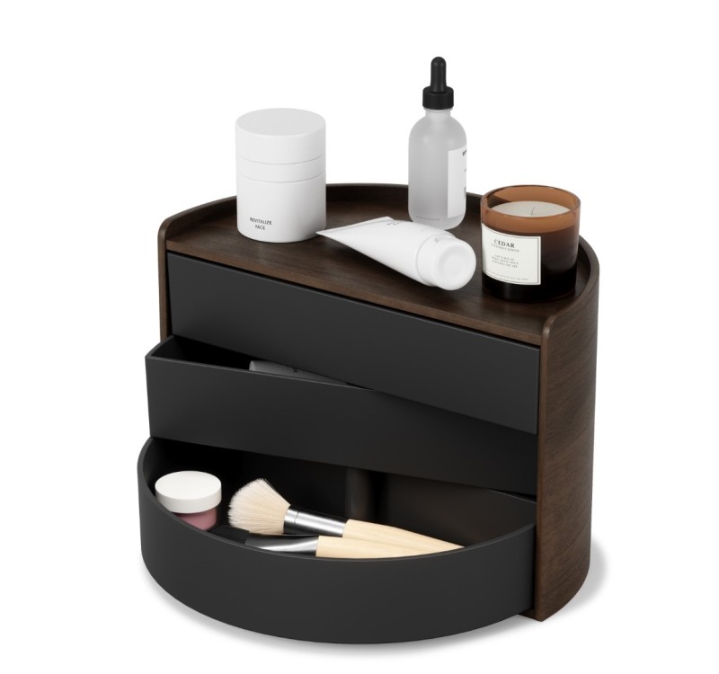 UMBRA pojmenik na biżuterię MOONA czarny  orzech