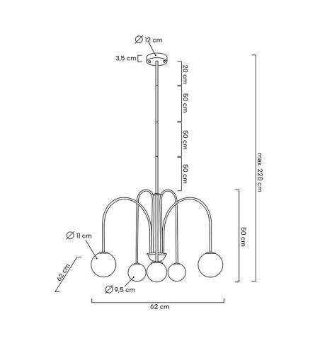 MOOSEE lampa wisząca NERI złota