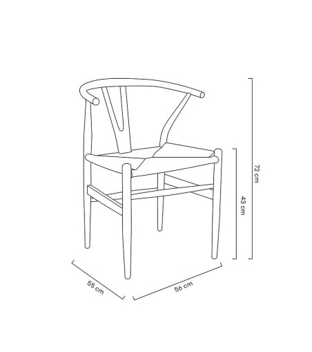 Krzesło WISHBONE czarne - drewno bukowe, czarne włókno