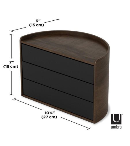 UMBRA pojmenik na biżuterię MOONA czarny  orzech