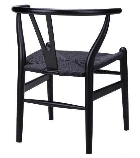 Krzesło WISHBONE czarne - drewno bukowe, czarne włókno