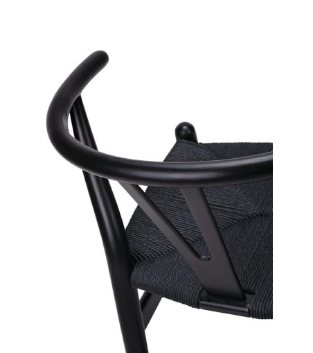 Krzesło WISHBONE czarne - drewno bukowe, czarne włókno