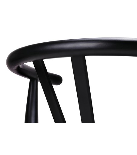 Krzesło WISHBONE czarne - drewno bukowe, czarne włókno