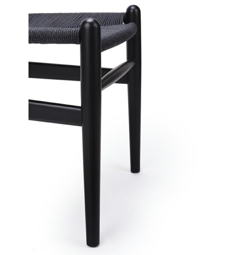 Krzesło WISHBONE czarne - drewno bukowe, czarne włókno